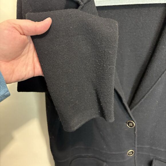 Talbots Merino Wool Sweater Blazer Size 1X Blue Two-Button - Picture 4 of 7